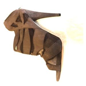 Loeffler Randall suede/mesh heeled booties